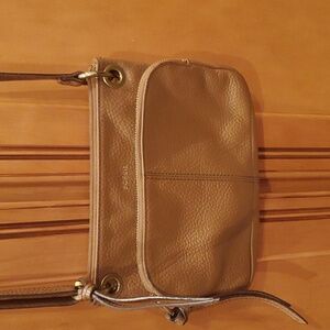 Fossil brown leather crossbody purse